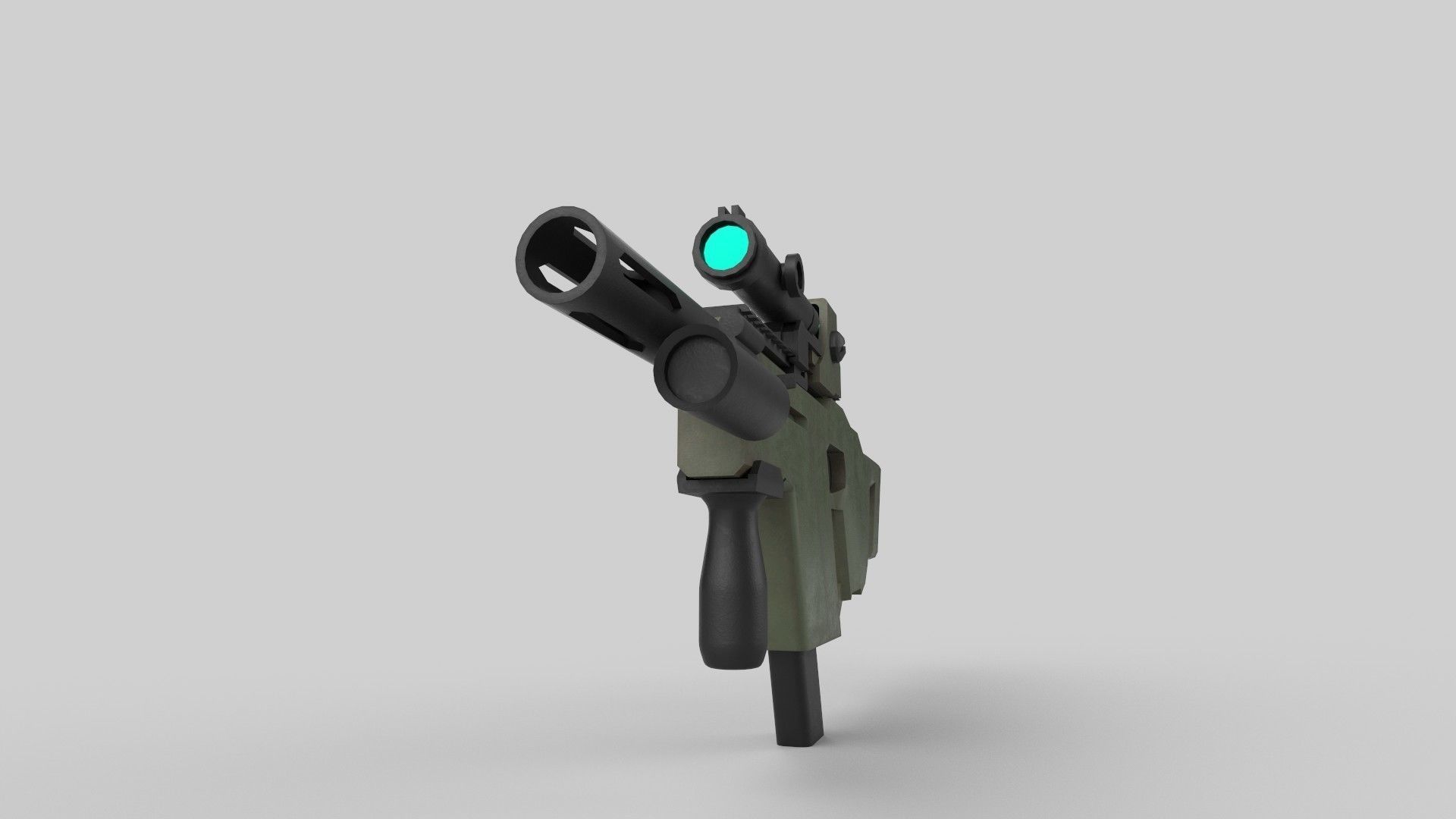 M17 gun Low-poly 3D model_5