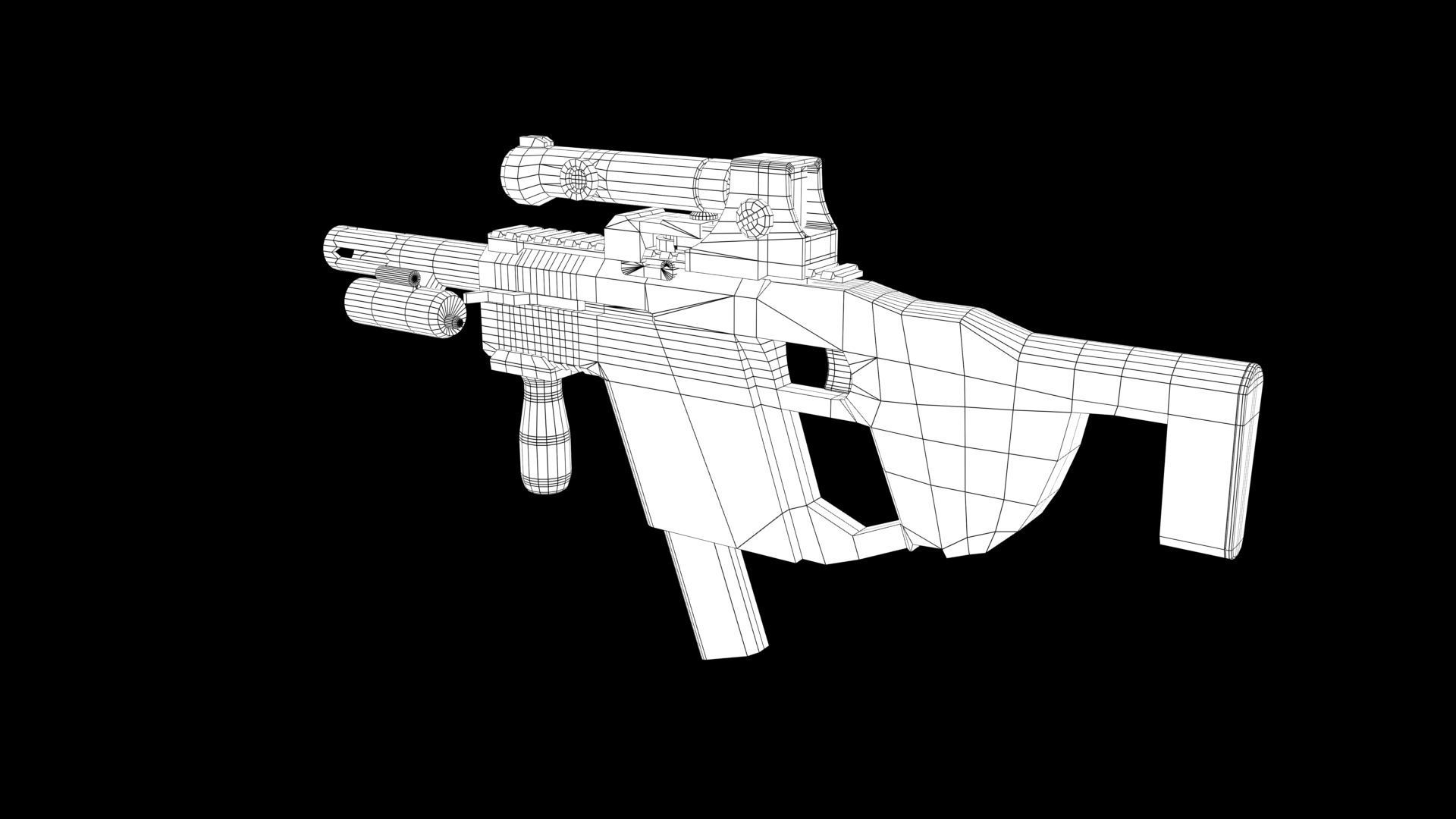 M17 gun Low-poly 3D model_8