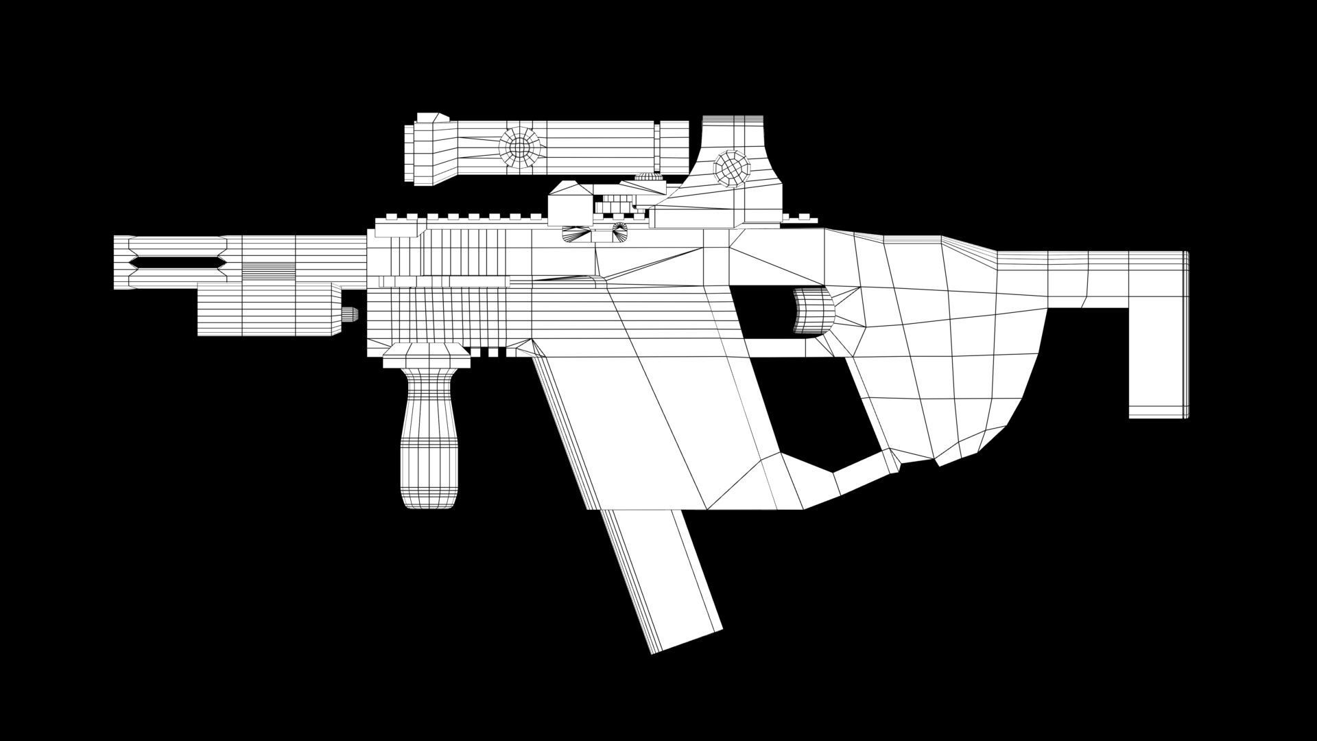 M17 gun Low-poly 3D model_7