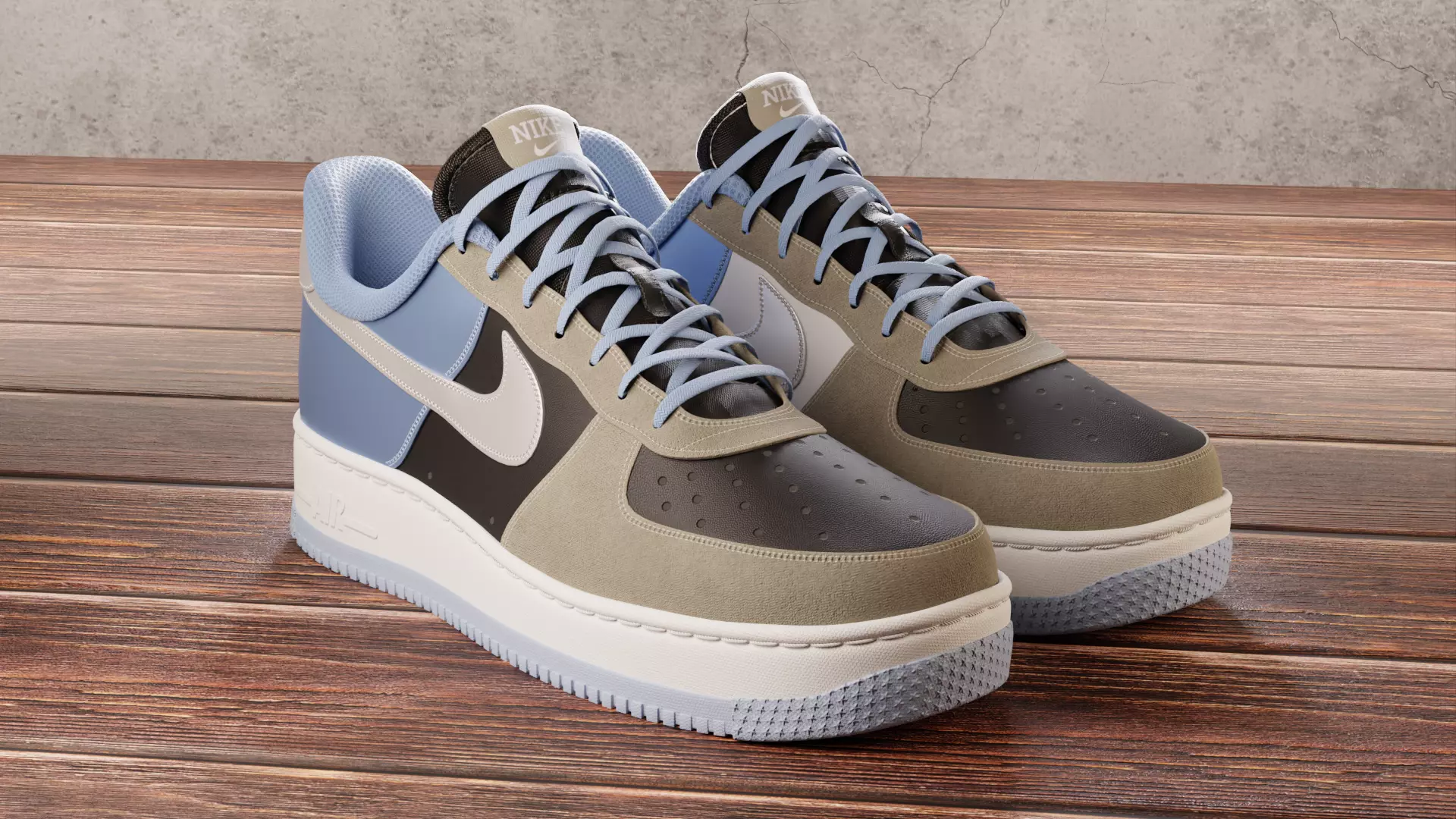 Nike Air Force 1 Custom 3D model_0