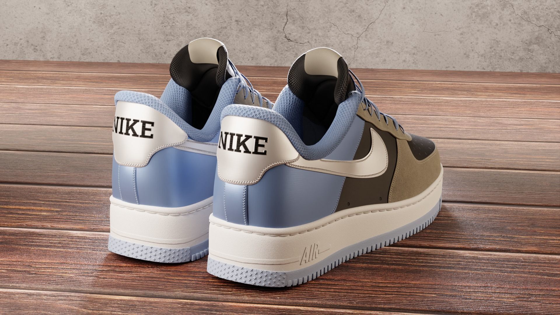Nike Air Force 1 Custom 3D model_2