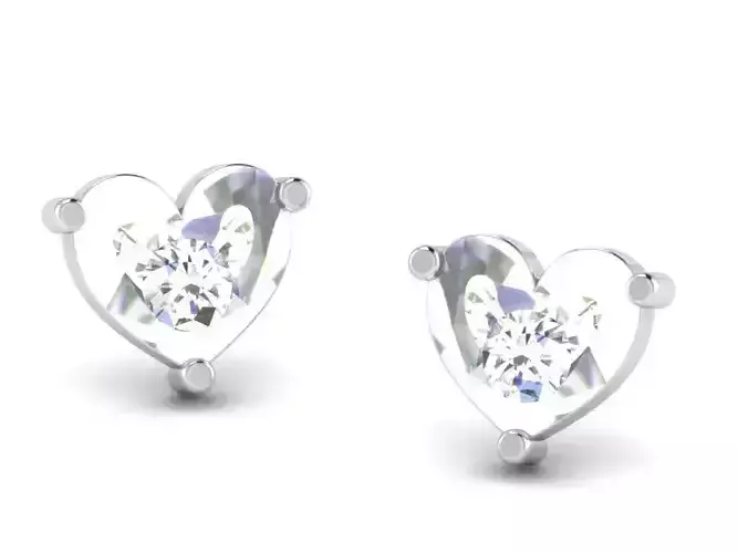 Gold Diamond Women Earring 3D print Model