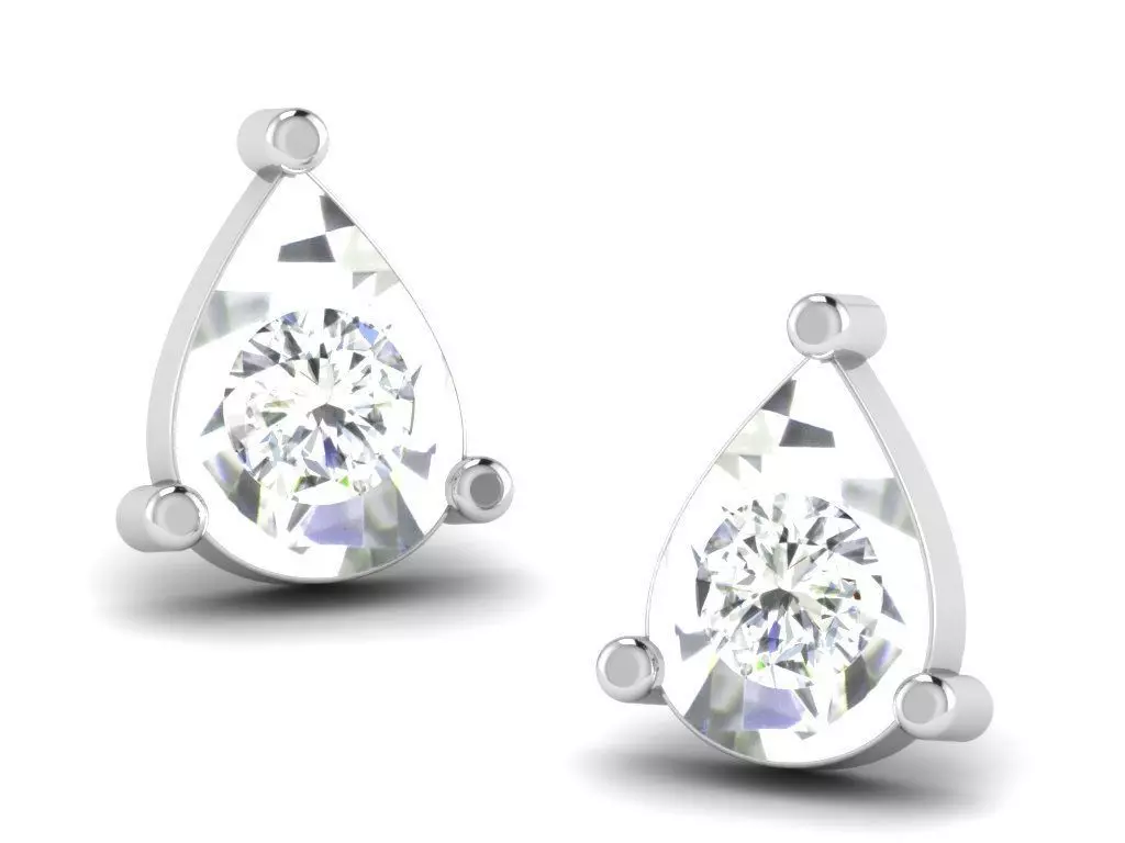 Gold Diamond Women Earring 3D print Model 3D print model