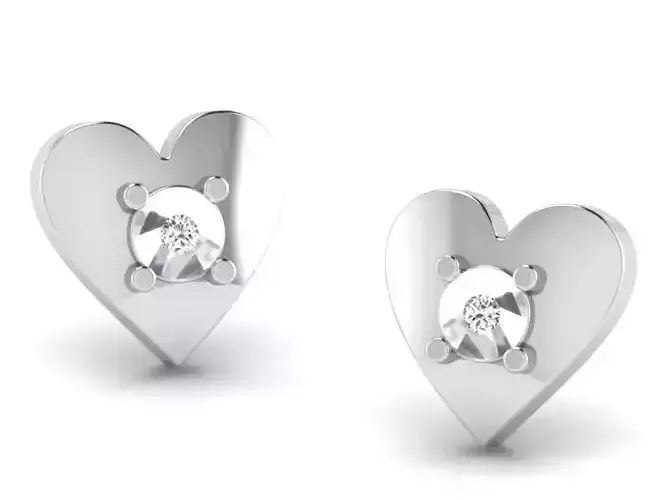 Gold Diamond Women Earring 3D print Model