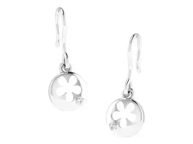 Gold Diamond Women Earring 3D print Model