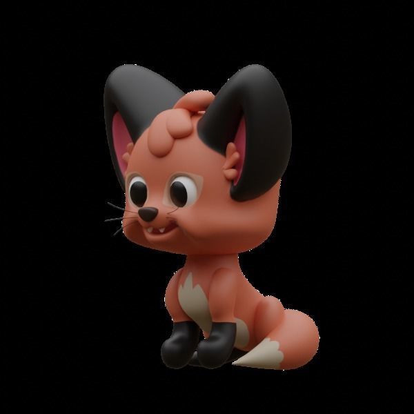 Fox cub 3D model_1