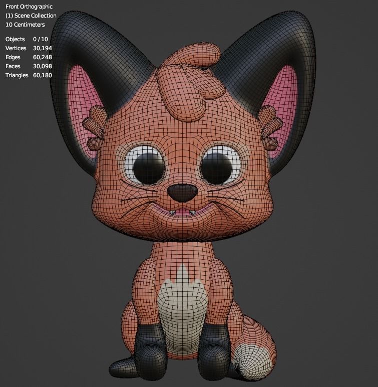 Fox cub 3D model_8