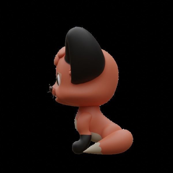 Fox cub 3D model_2