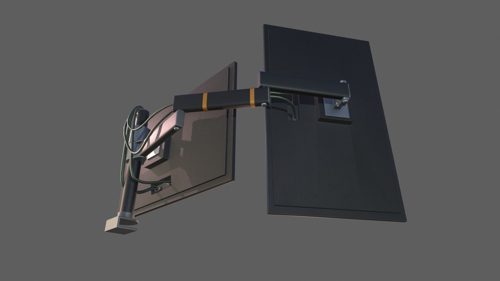 Monitors with stand Low-poly 3D model_4