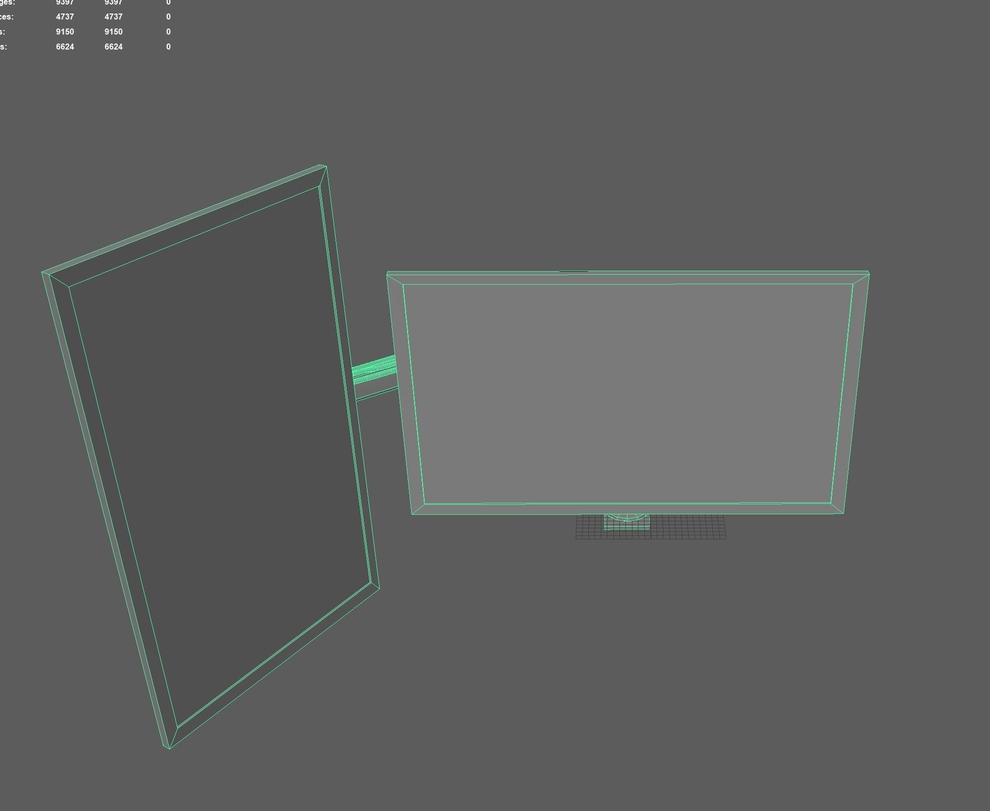 Monitors with stand Low-poly 3D model_5