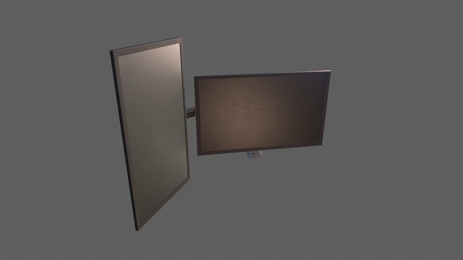 Monitors with stand Low-poly 3D model_2