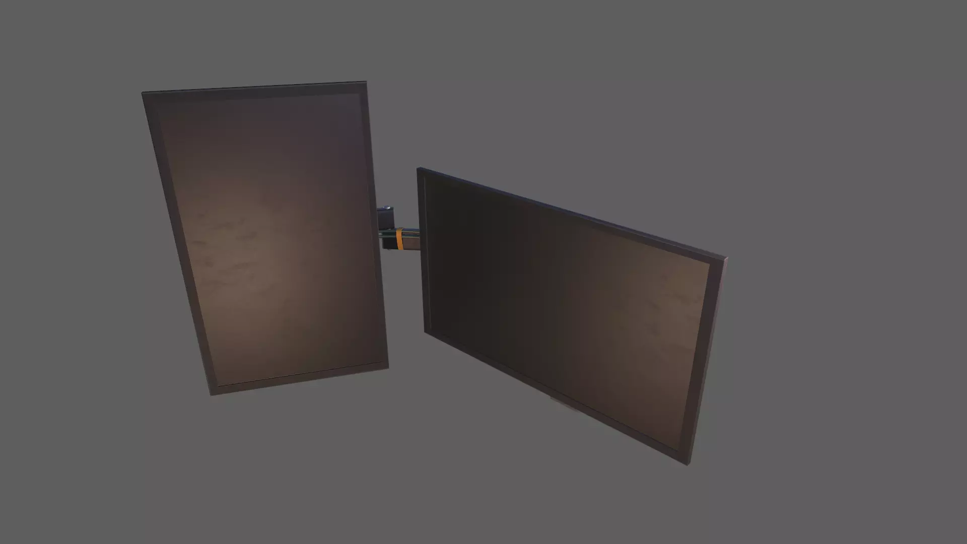 Monitors with stand Low-poly 3D model_0