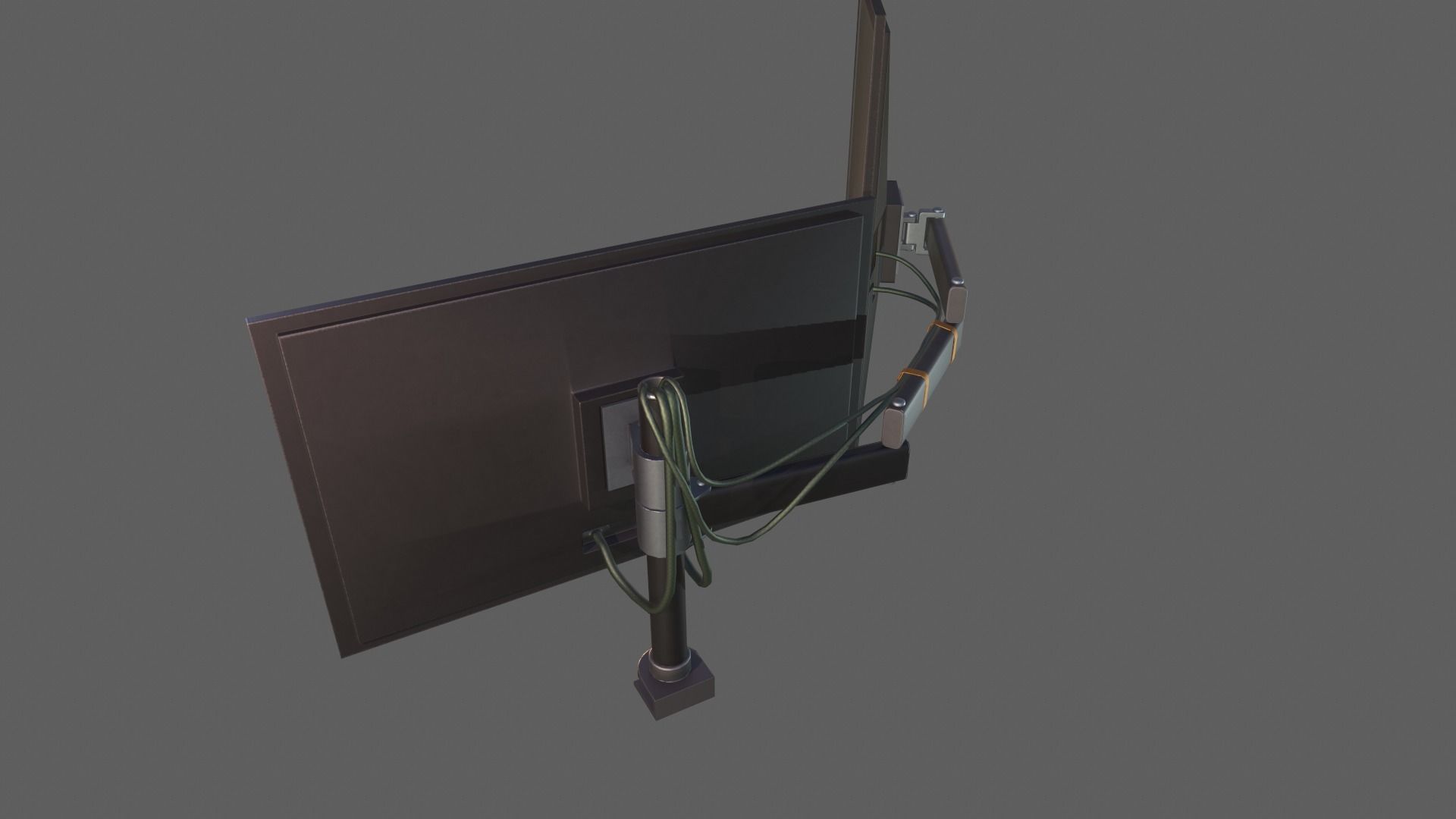 Monitors with stand Low-poly 3D model_3