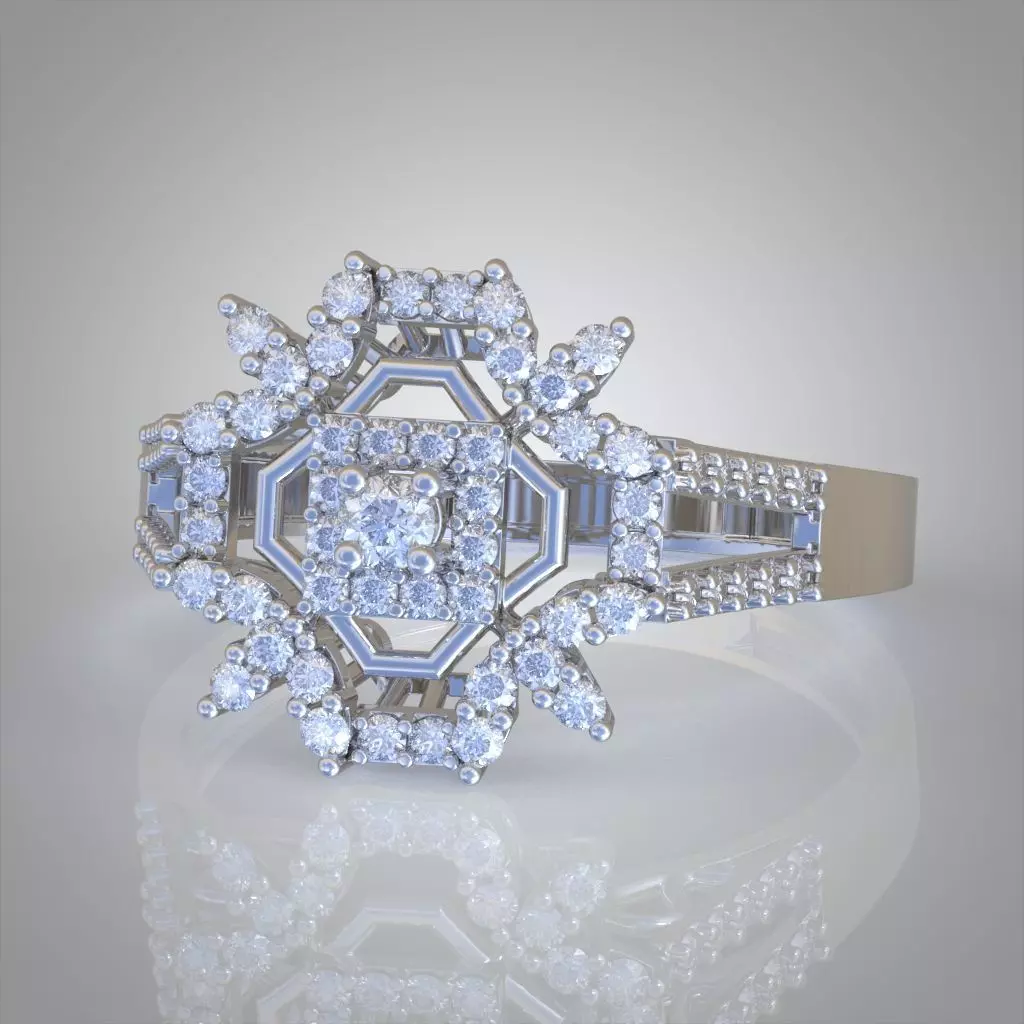 Diamond ring 0250 3D printable model 3D print model