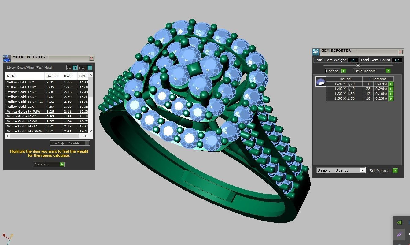 Diamond ring 0254 3D printable model 12 3D print model_15