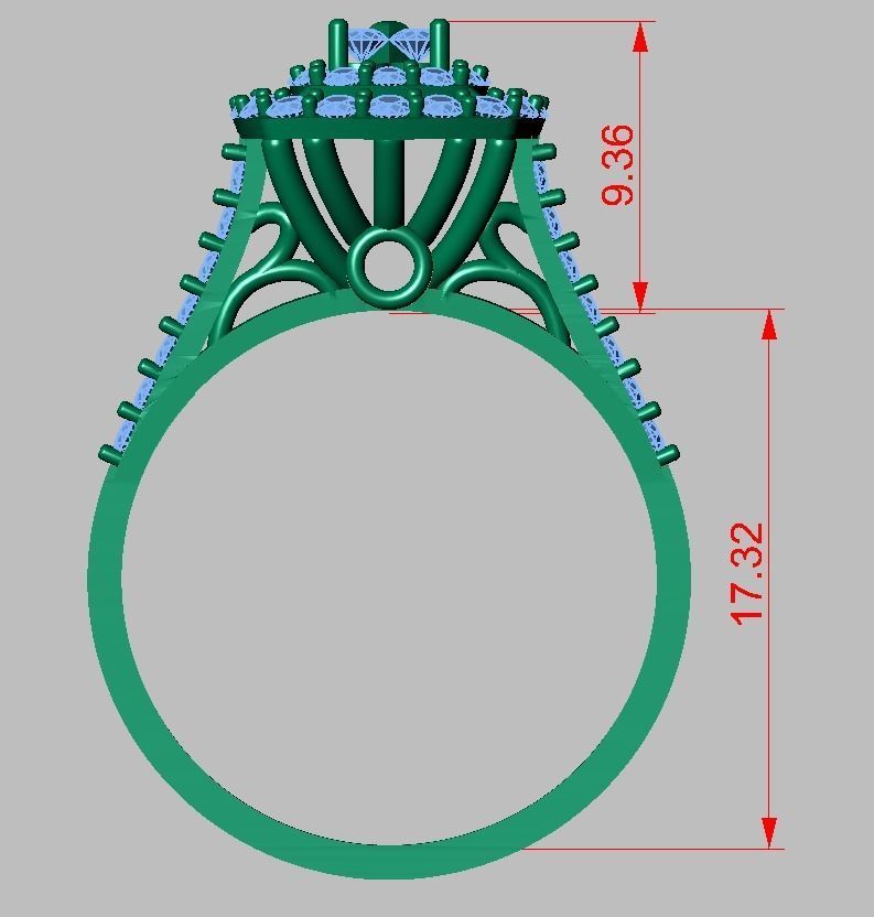 Diamond ring 0254 3D printable model 12 3D print model_12
