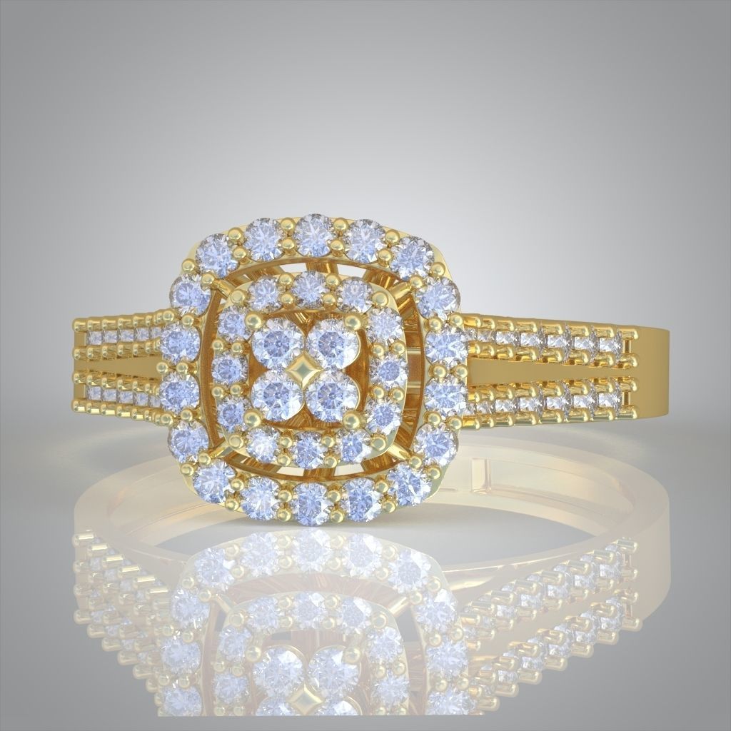 Diamond ring 0254 3D printable model 12 3D print model_7