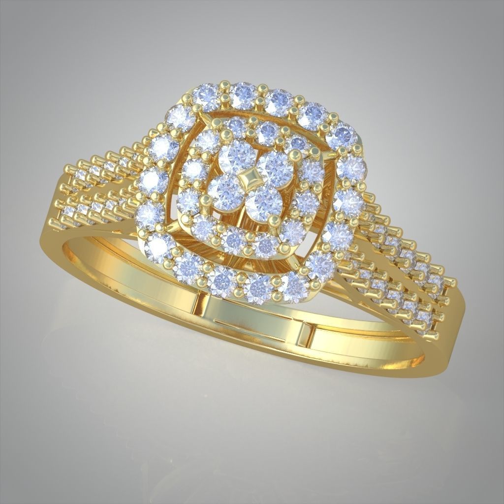 Diamond ring 0254 3D printable model 12 3D print model_3