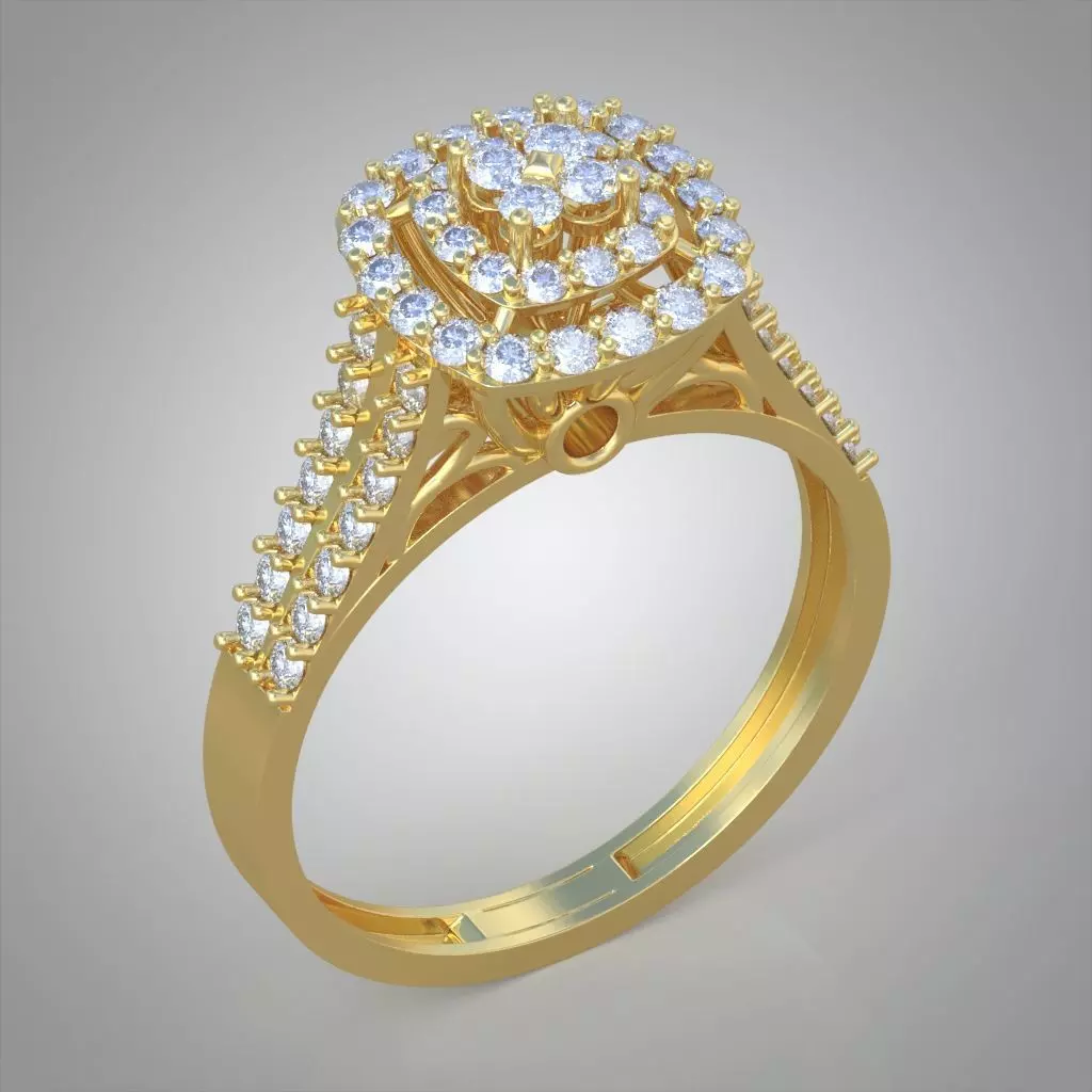 Diamond ring 0254 3D printable model 12 3D print model_0