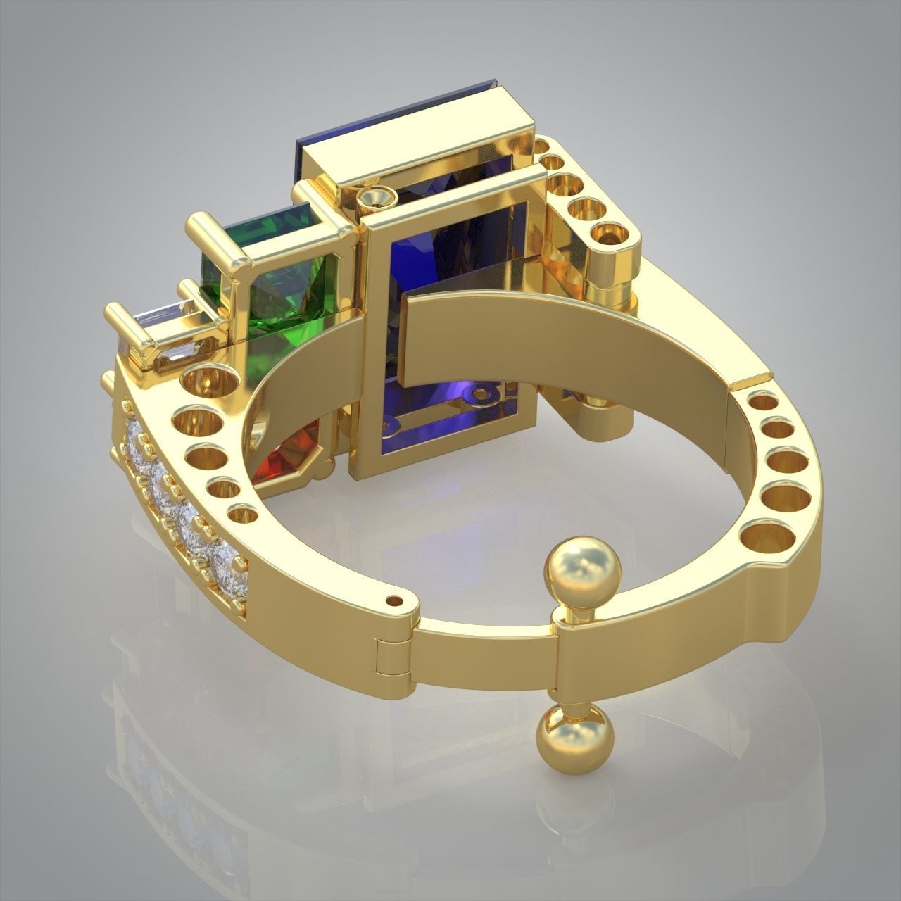 Diamond ring 0261 3D printable model 11 3D print model_11