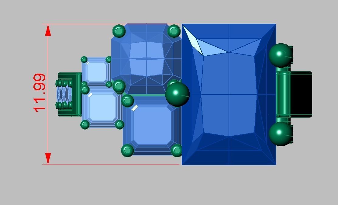 Diamond ring 0261 3D printable model 11 3D print model_14