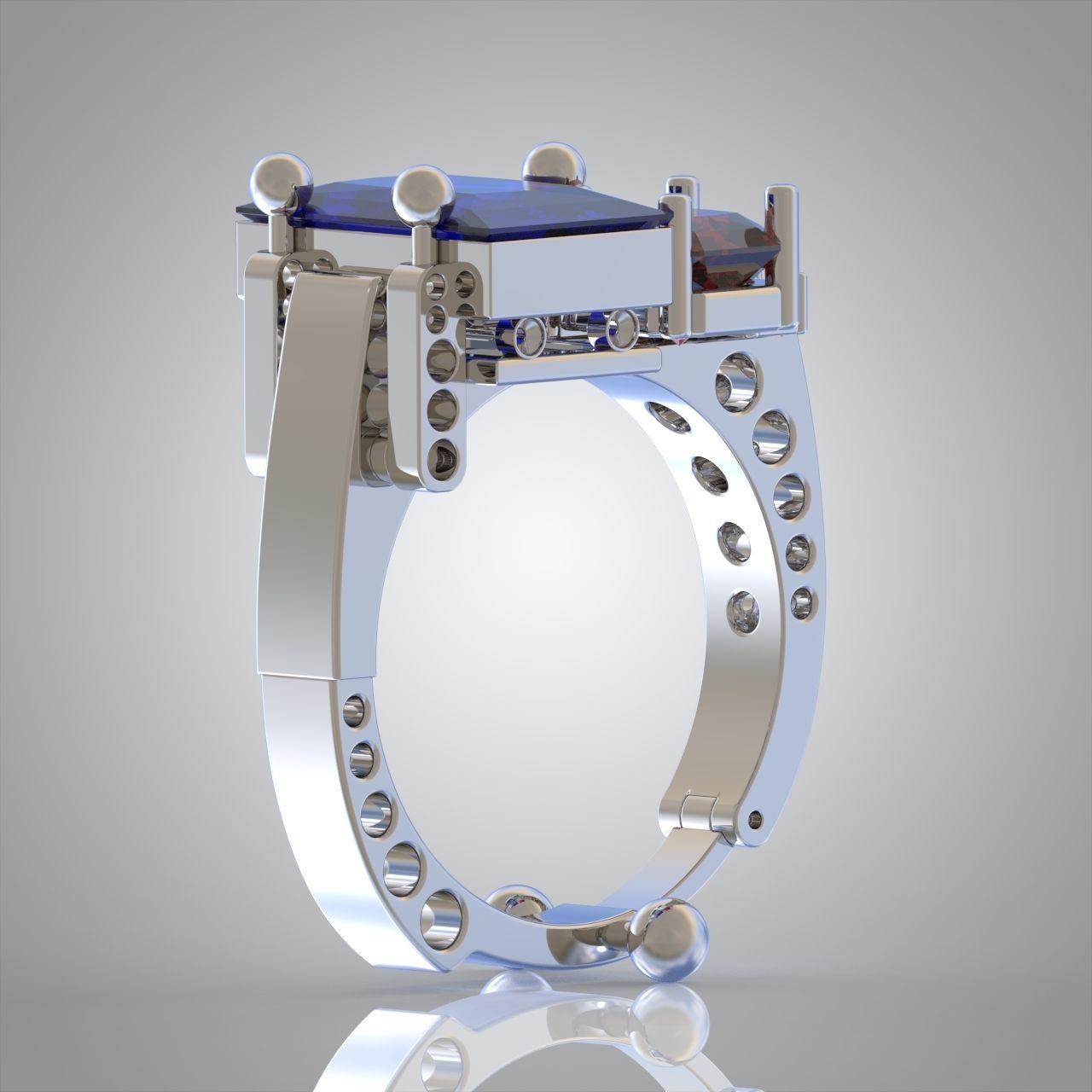 Diamond ring 0261 3D printable model 11 3D print model_1