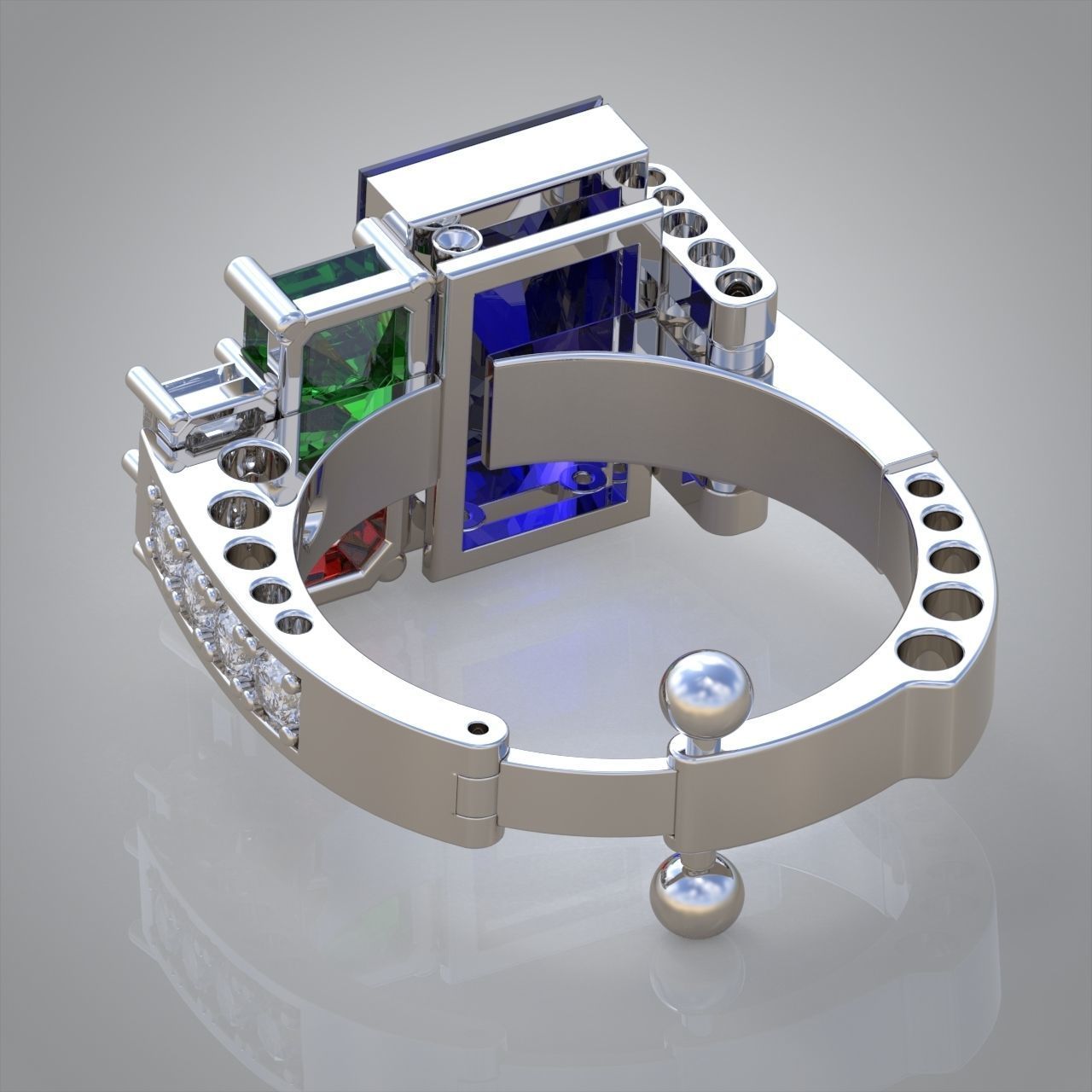 Diamond ring 0261 3D printable model 11 3D print model_10