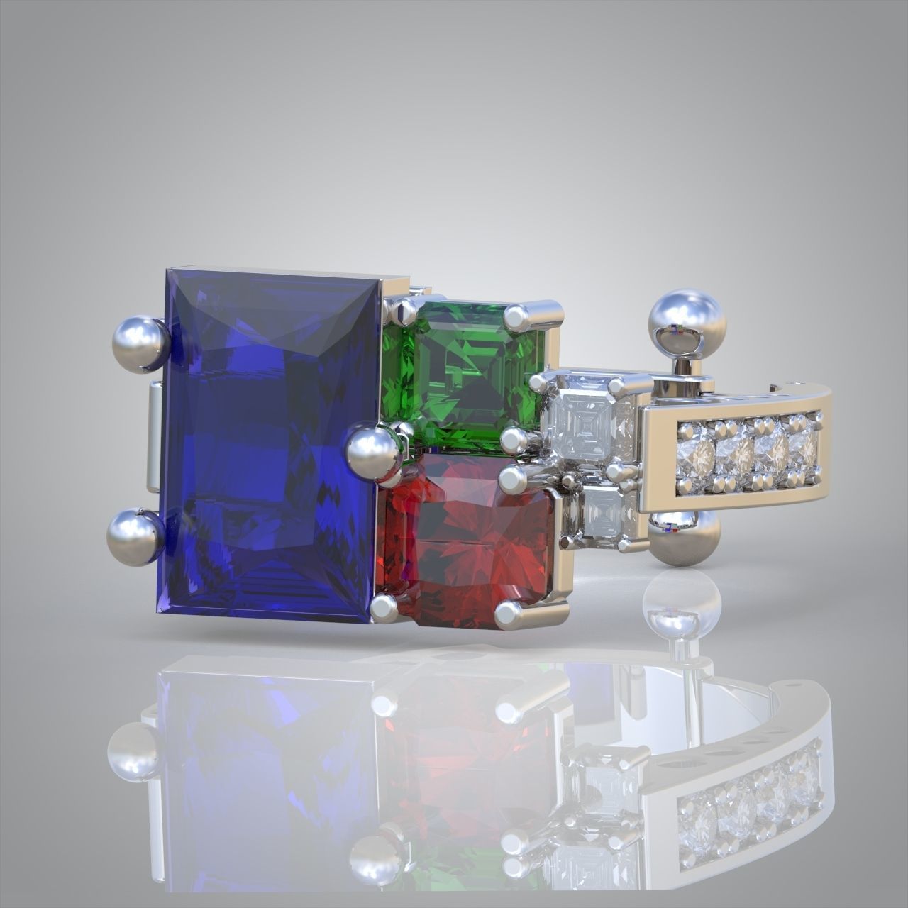 Diamond ring 0261 3D printable model 11 3D print model_9