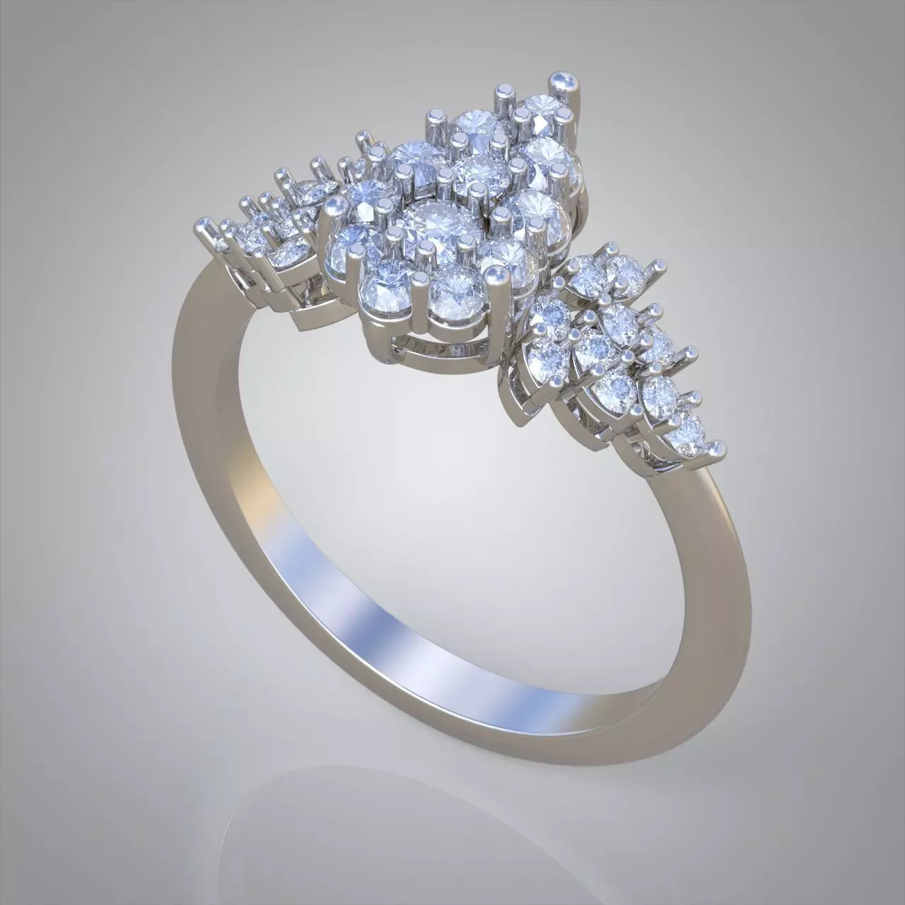 Diamond ring 0264 3D printable model Free 3D print model