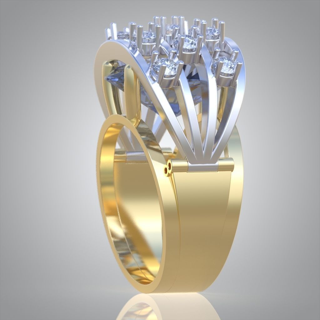 Diamond ring 0265 3D printable model 3D print model_12