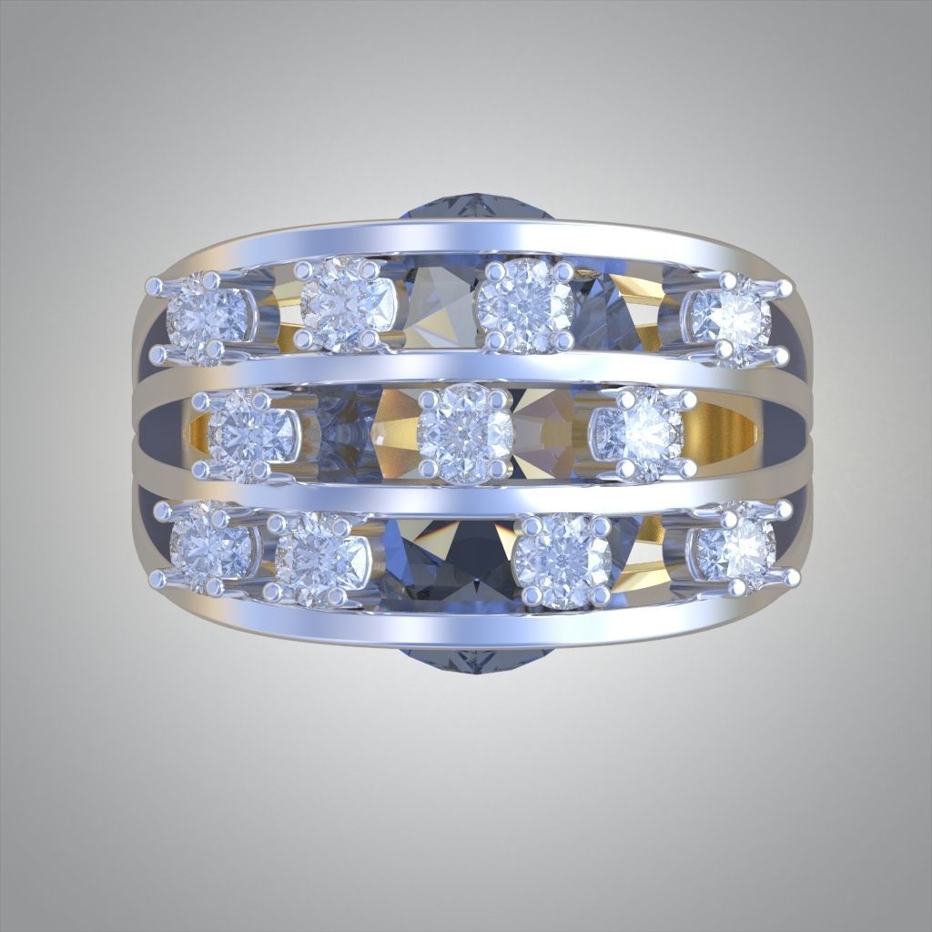 Diamond ring 0265 3D printable model 3D print model_10