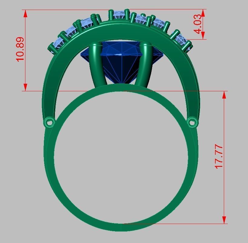 Diamond ring 0265 3D printable model 3D print model_17