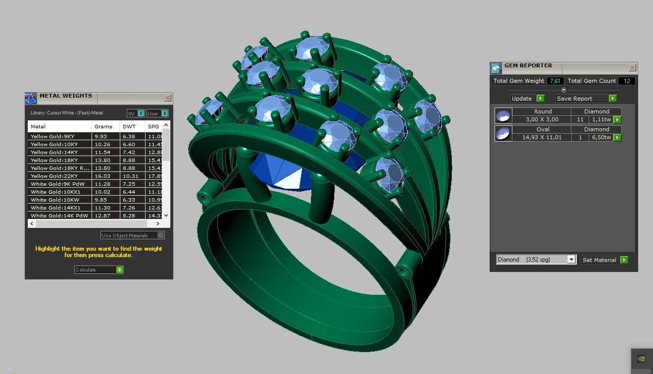 Diamond ring 0265 3D printable model 3D print model_18