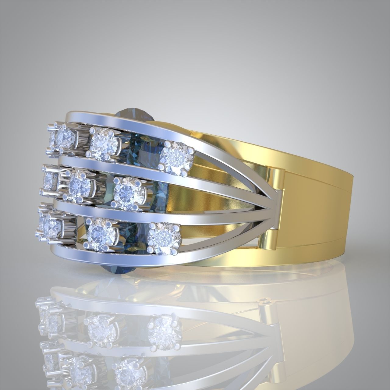 Diamond ring 0265 3D printable model 3D print model_6