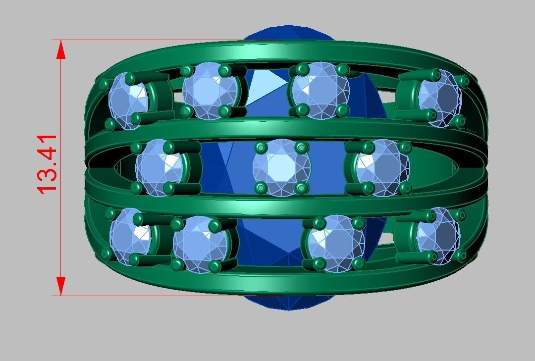 Diamond ring 0265 3D printable model 3D print model_16