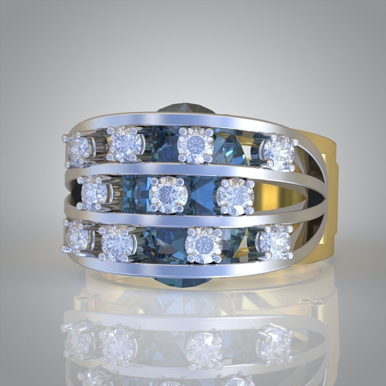 Diamond ring 0265 3D printable model 3D print model_5