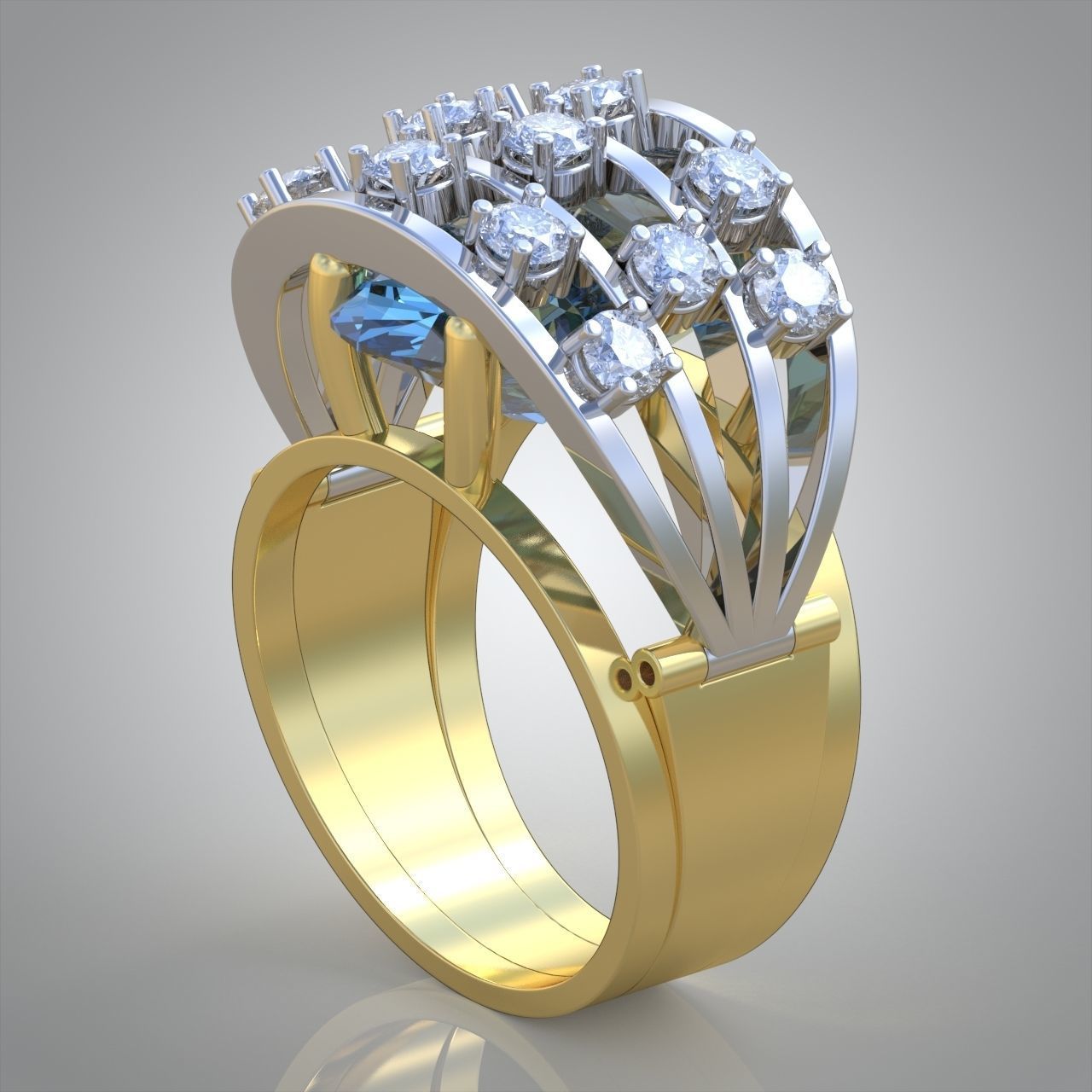 Diamond ring 0265 3D printable model 3D print model_1