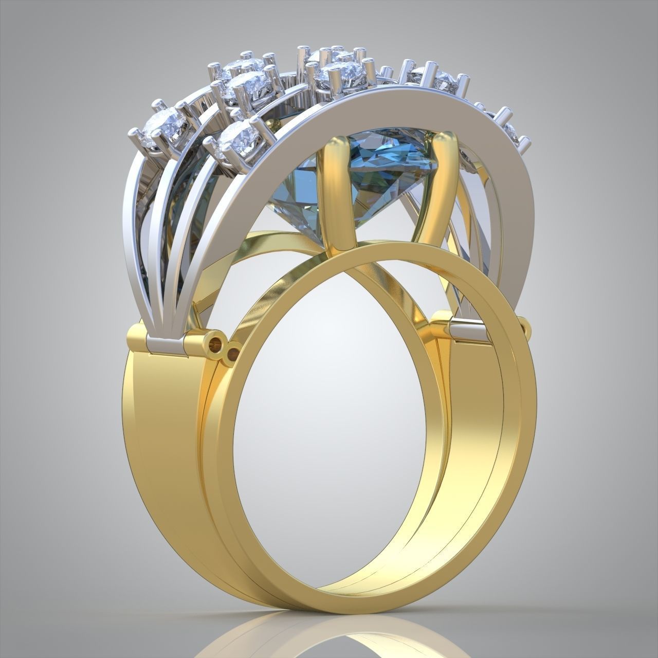 Diamond ring 0265 3D printable model 3D print model_3