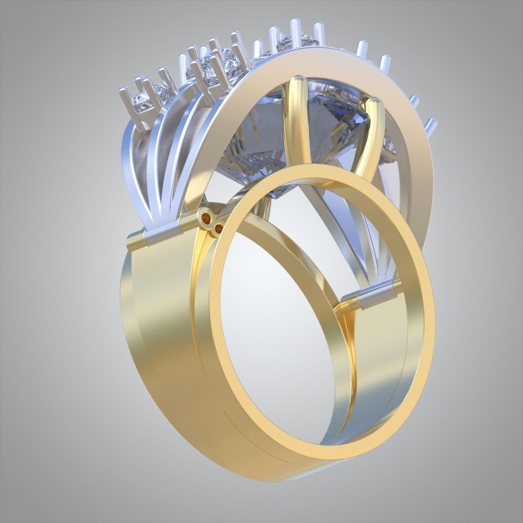 Diamond ring 0265 3D printable model 3D print model_14