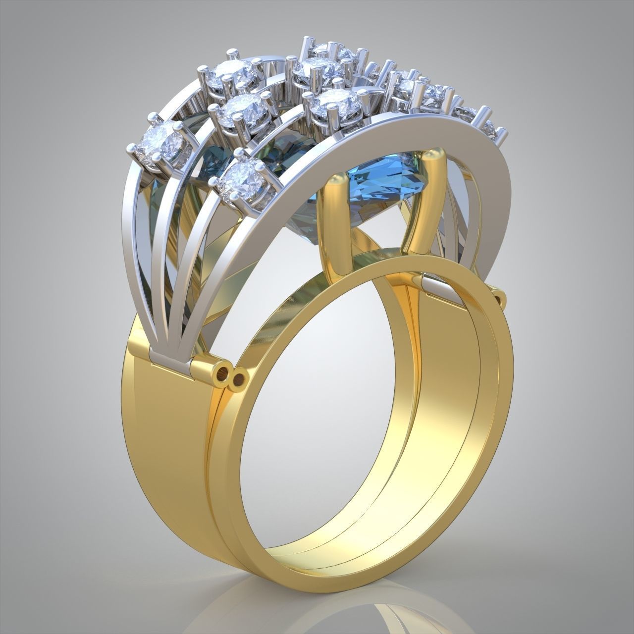 Diamond ring 0265 3D printable model 3D print model_2