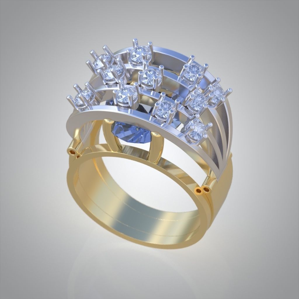 Diamond ring 0265 3D printable model 3D print model_9