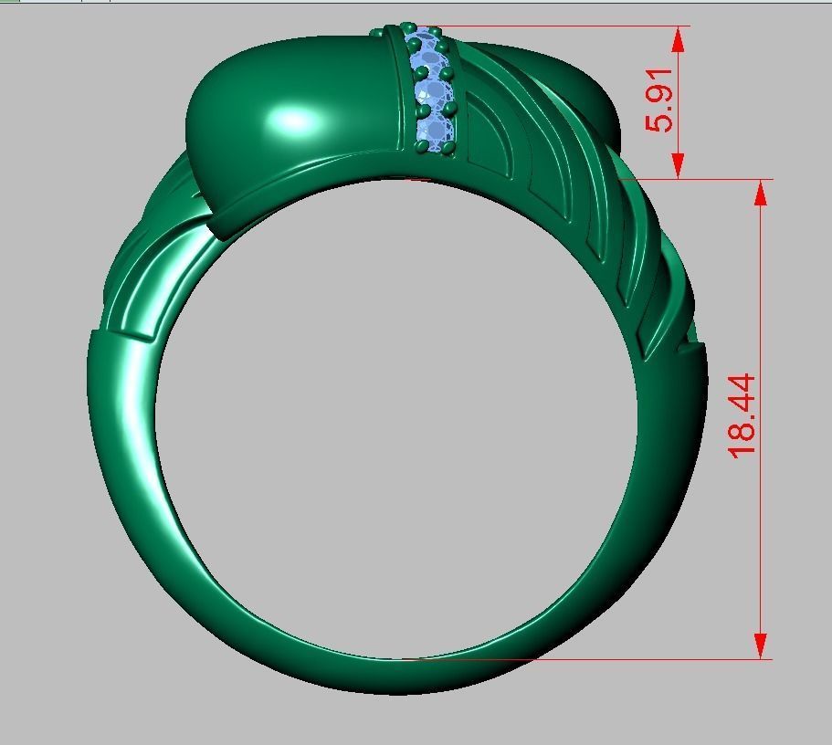 Diamond ring 0266 3D printable model 13 3D print model_13