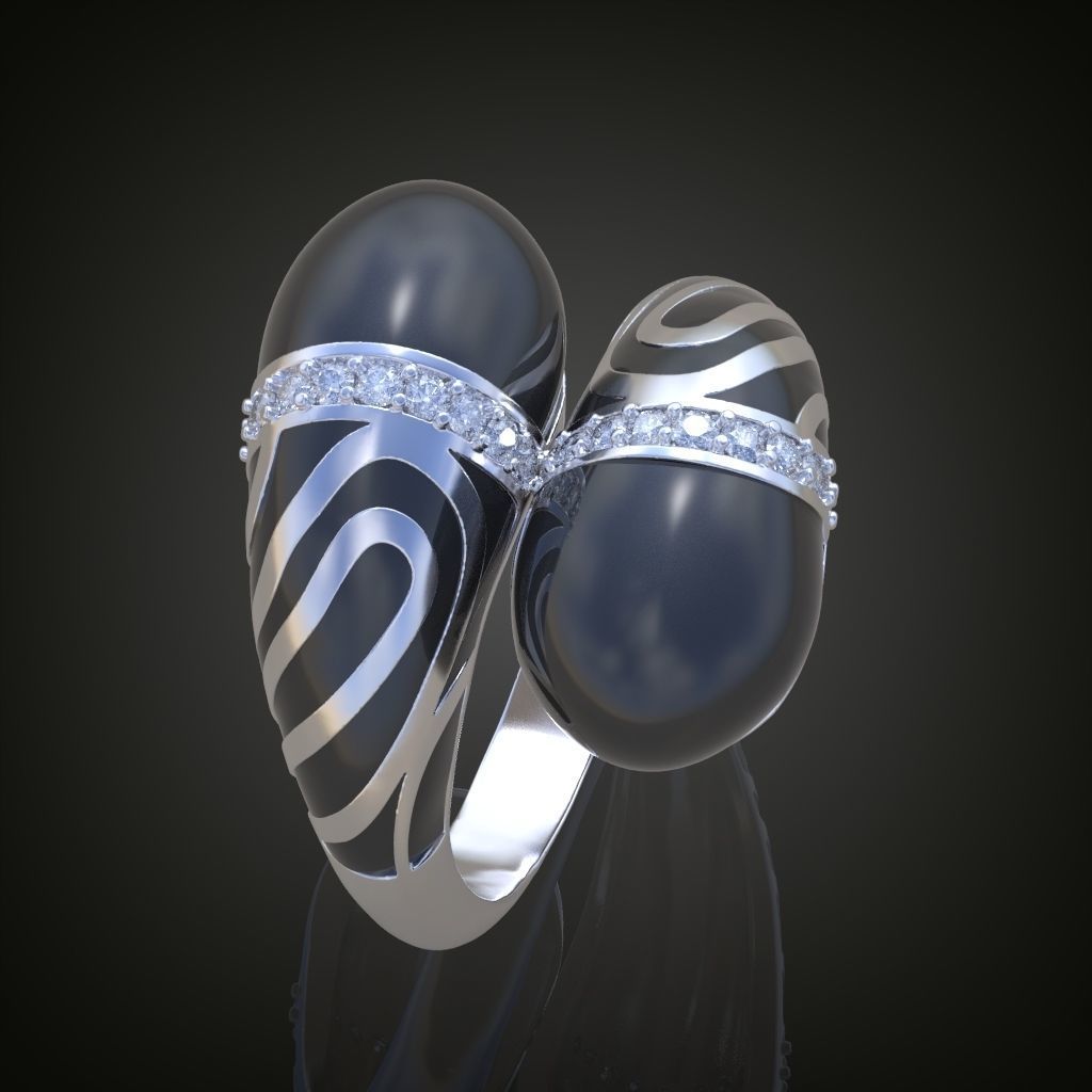 Diamond ring 0266 3D printable model 13 3D print model_1