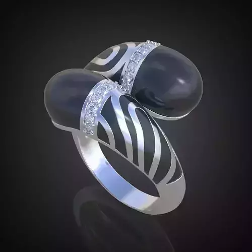 Diamond ring 0266 3D printable model 13 3D print model Diamond ring 0266 3D printable model 13 3D print model