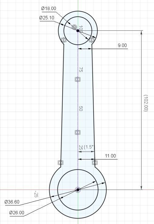 Connecting Rod GoKart Engine 3D model_3