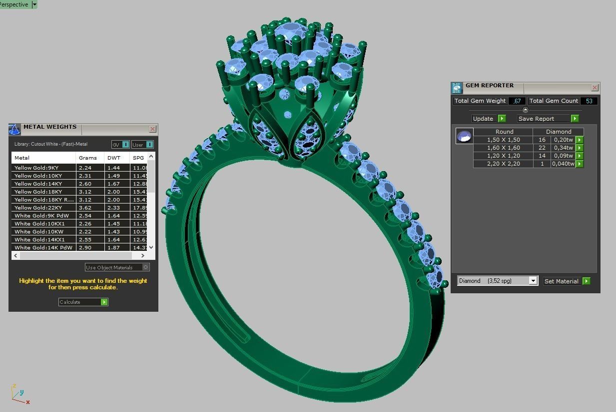 Diamond ring 0268 3D printable model 12- 3D print model_15