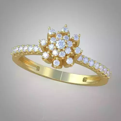 Diamond ring 0268 3D printable model 12-