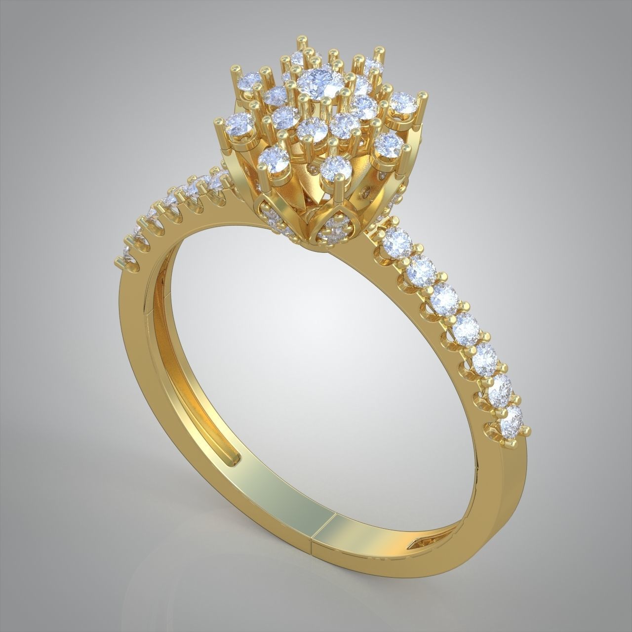 Diamond ring 0268 3D printable model 12- 3D print model_4