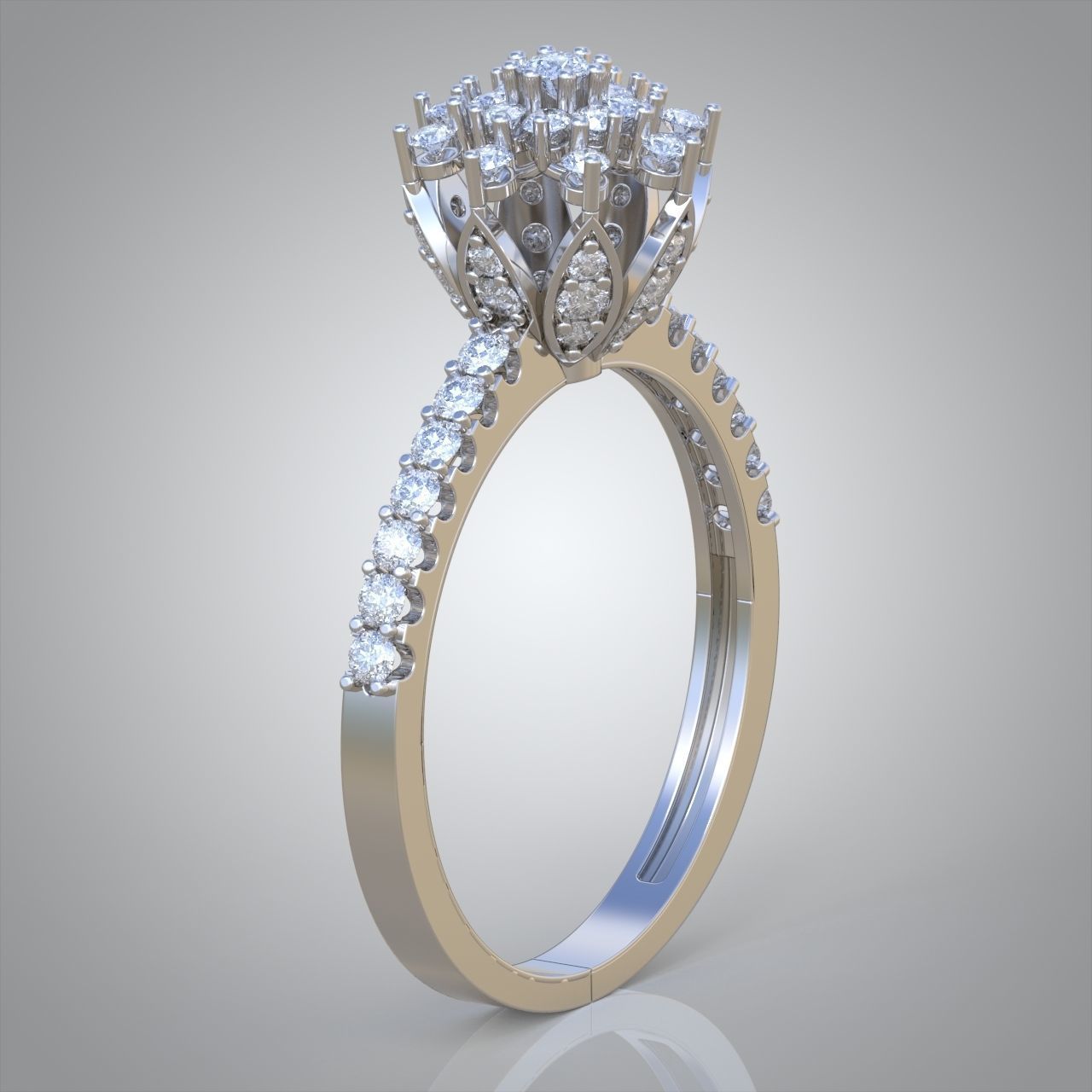 Diamond ring 0268 3D printable model 12- 3D print model_2