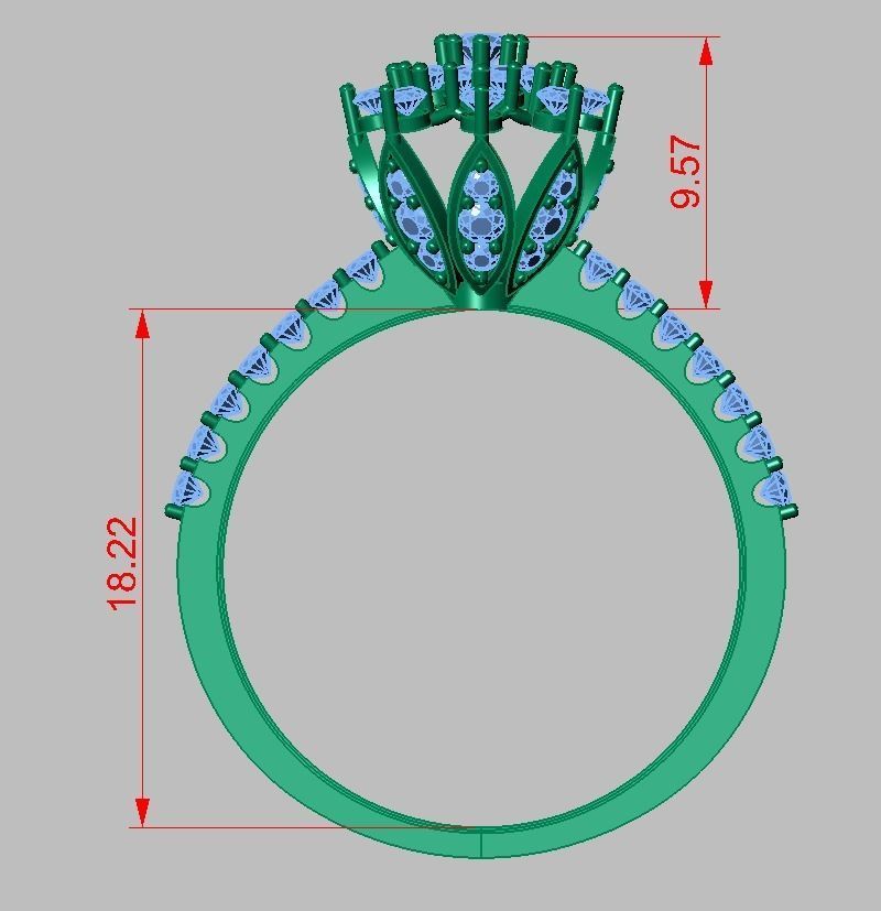 Diamond ring 0268 3D printable model 12- 3D print model_12